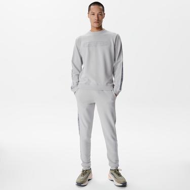  Lacoste Erkek Relaxed Fit Bisiklet Yaka Baskılı Gri Sweatshirt