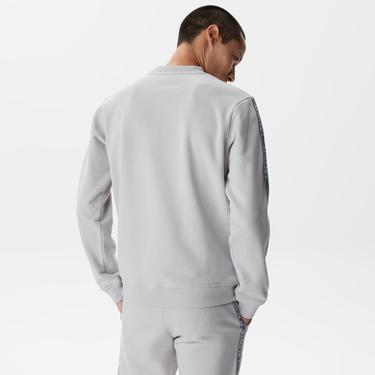  Lacoste Erkek Relaxed Fit Bisiklet Yaka Baskılı Gri Sweatshirt