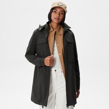  Kadın Kapüşonlu Haki Mont