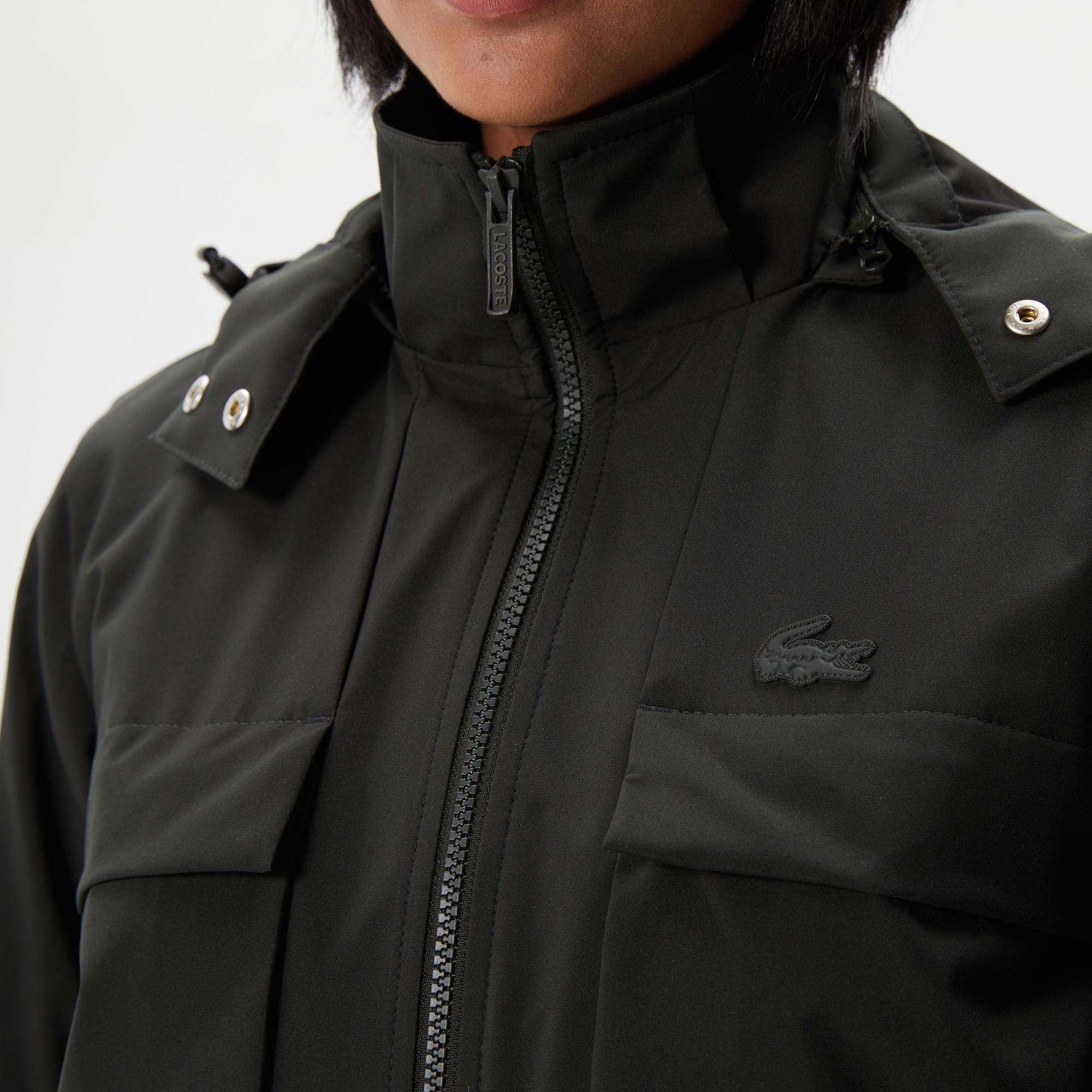 Kadın Kapüşonlu Haki Mont