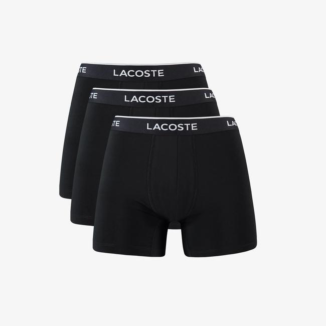  Lacoste Erkek 3'lü Siyah Boxer