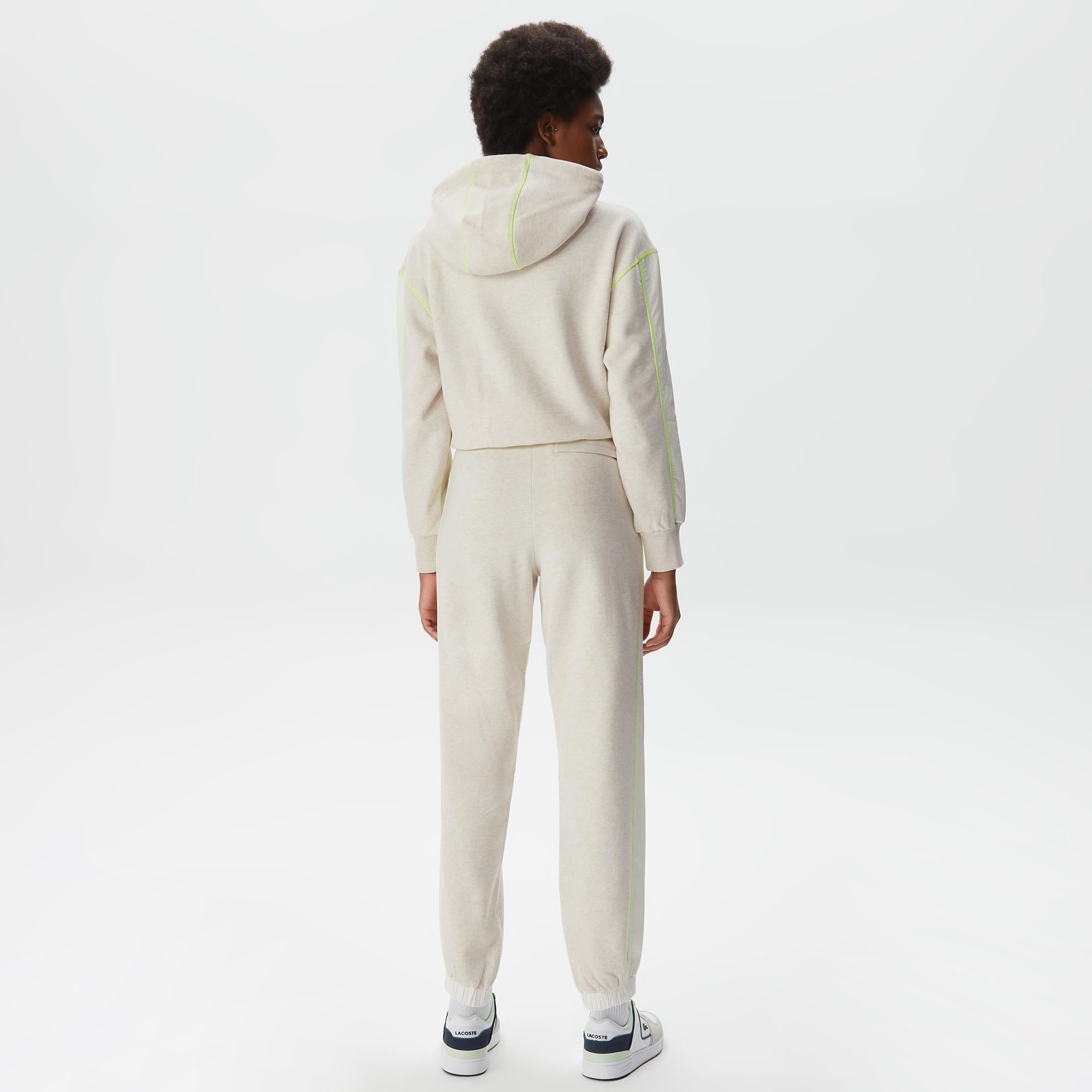 Kadın Jogger Desenli Beyaz Eşofman Altı