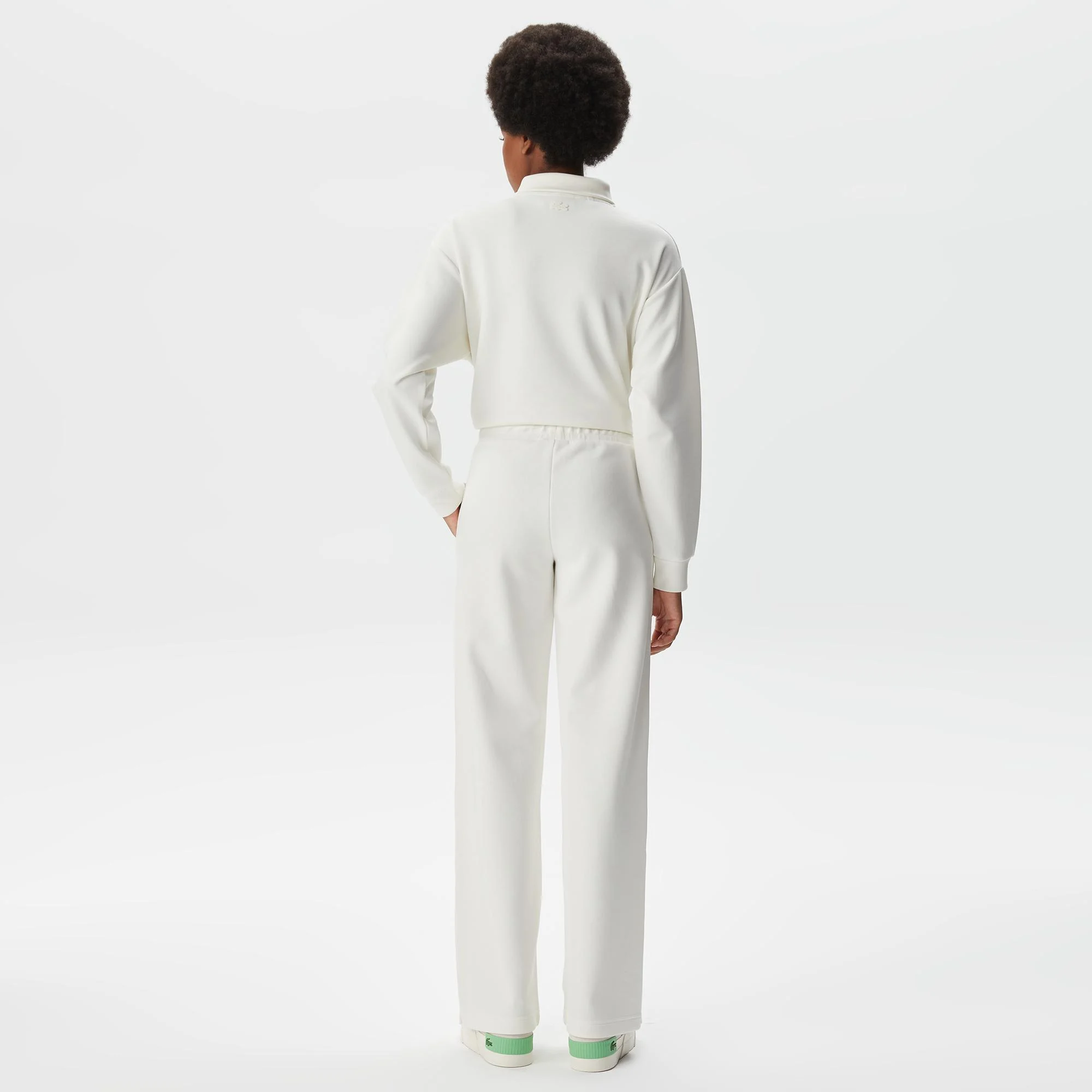 Kadın Straight Fit Beyaz Eşofman Altı