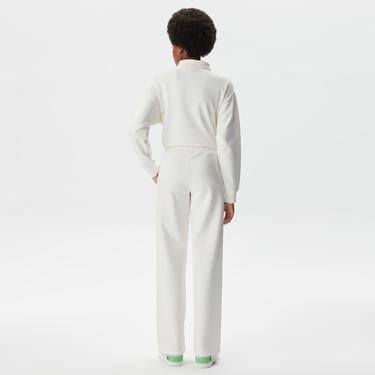  Kadın Straight Fit Beyaz Eşofman Altı