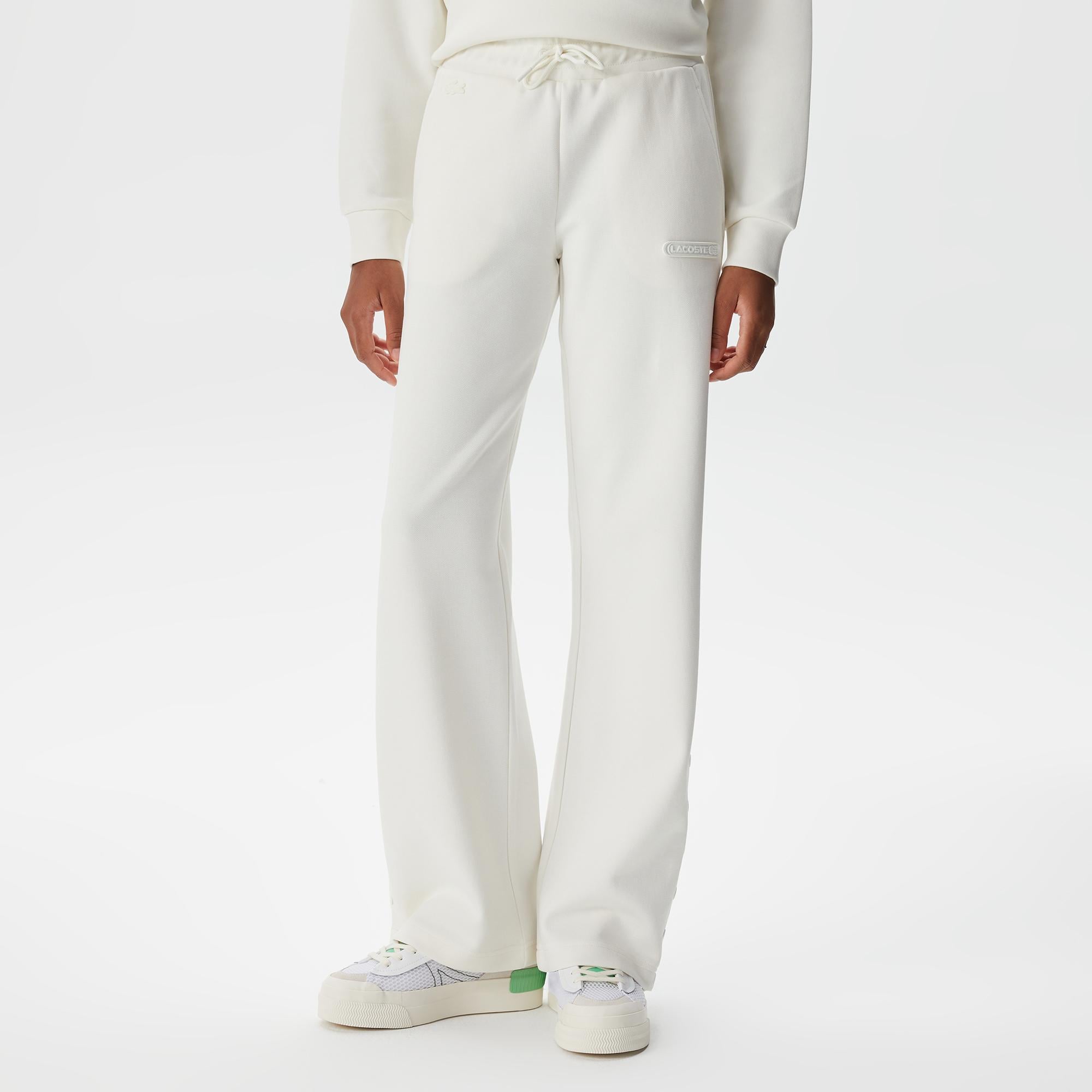 Kadın Straight Fit Beyaz Eşofman Altı