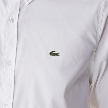  Lacoste Erkek Slim Fit Düğmeli Yaka Beyaz Gömlek