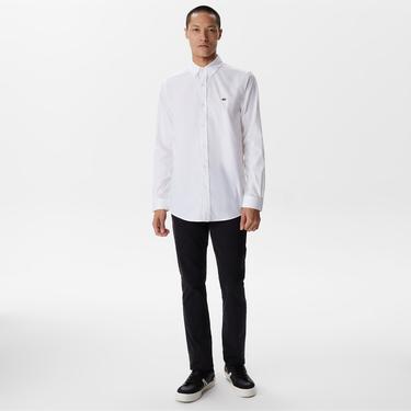 Lacoste Erkek Slim Fit Düğmeli Yaka Beyaz Gömlek
