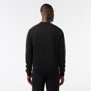  Erkek Classic Fit Bisiklet Yaka Baskılı Siyah Sweatshirt