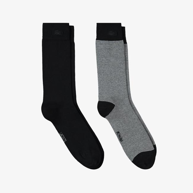  Lacoste Erkek Çizgili Siyah Çorap