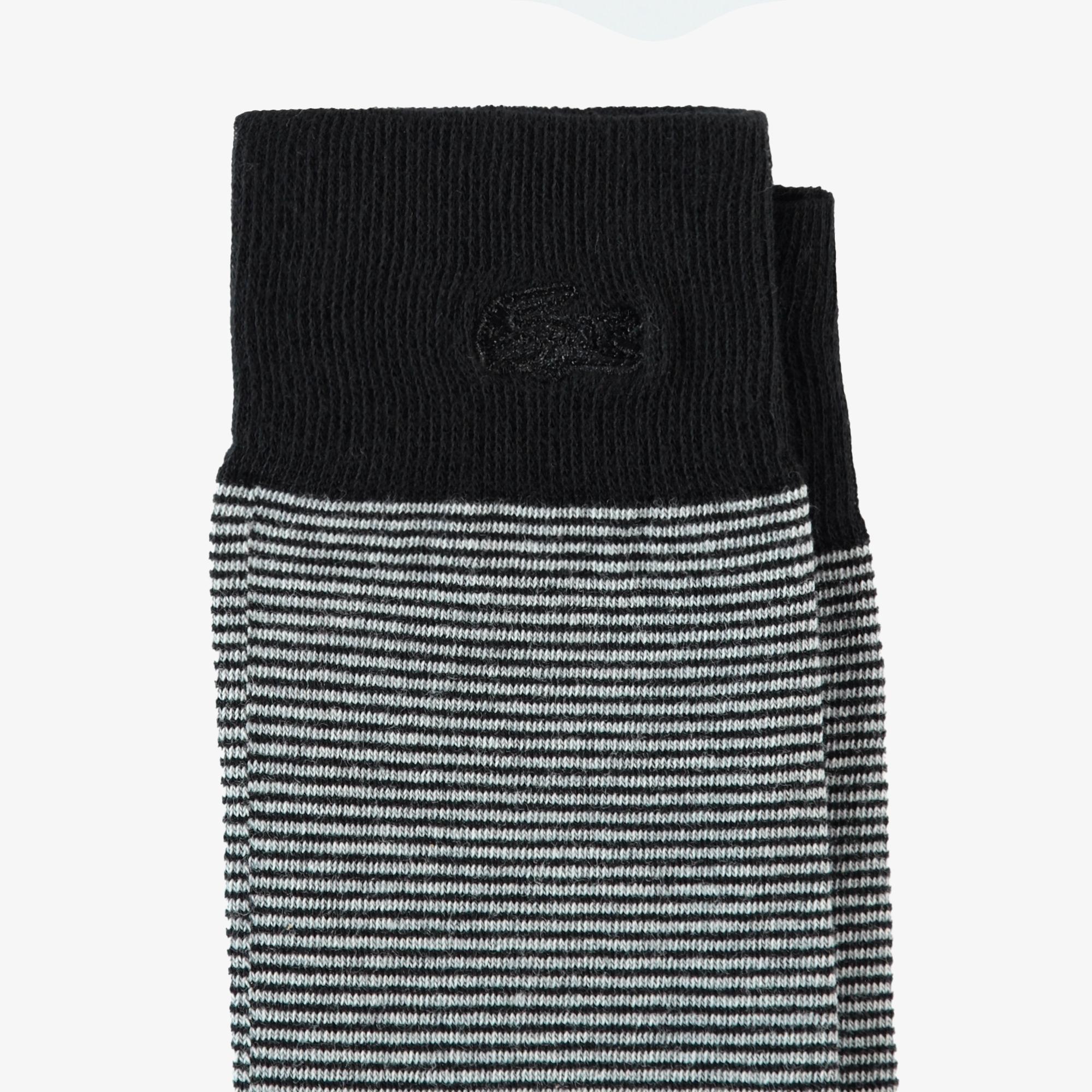 Lacoste Erkek Çizgili Siyah Çorap