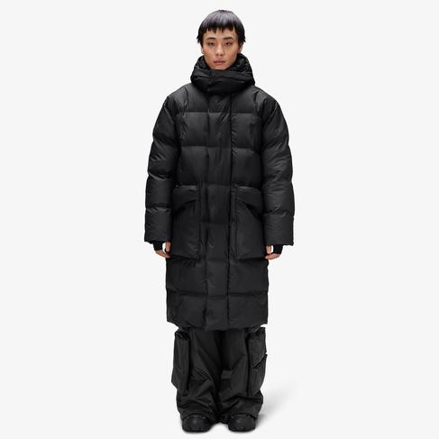  Rains Alta Long Puffer Unisex Siyah Mont