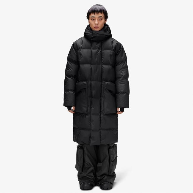  Rains Alta Long Puffer Unisex Siyah Mont