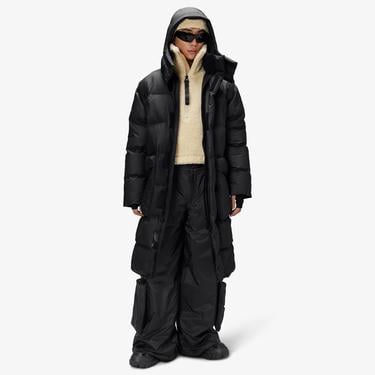  Rains Alta Long Puffer Unisex Siyah Mont