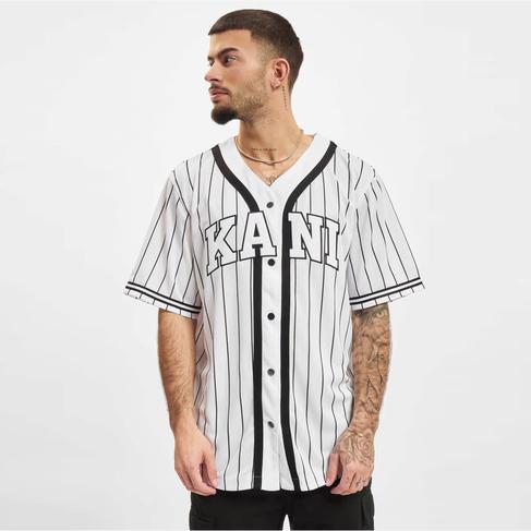  Karl Kani Serif Pinstripe Baseball Erkek Beyaz Gömlek