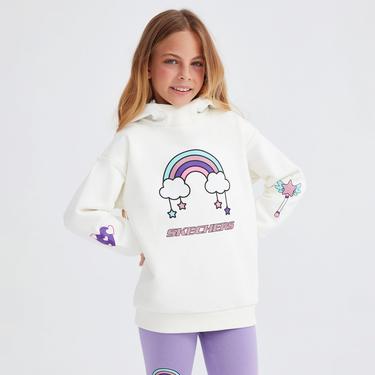  Skechers Heavy Weight Fleece Suit Çocuk Beyaz Günlük Eşofman Üstü