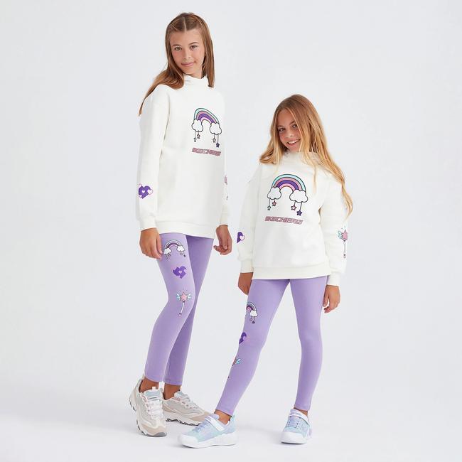  Skechers Heavy Weight Fleece Suit Çocuk Beyaz Günlük Eşofman Üstü