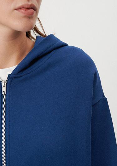  Mavi Fermuarlı Kapüşonlu Lacivert Basic Sweatshirt 1611775-82625