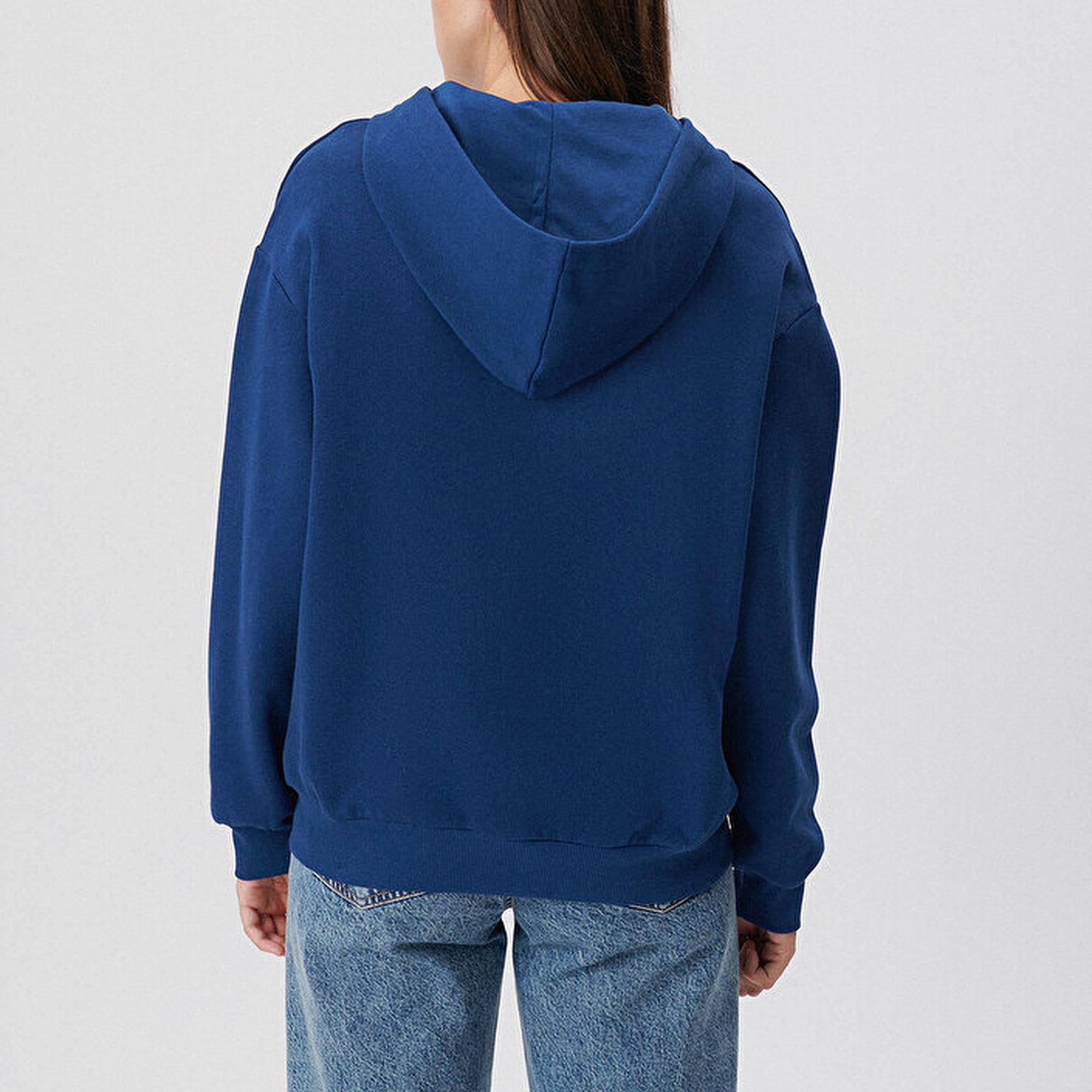 Mavi Fermuarlı Kapüşonlu Lacivert Basic Sweatshirt 1611775-82625