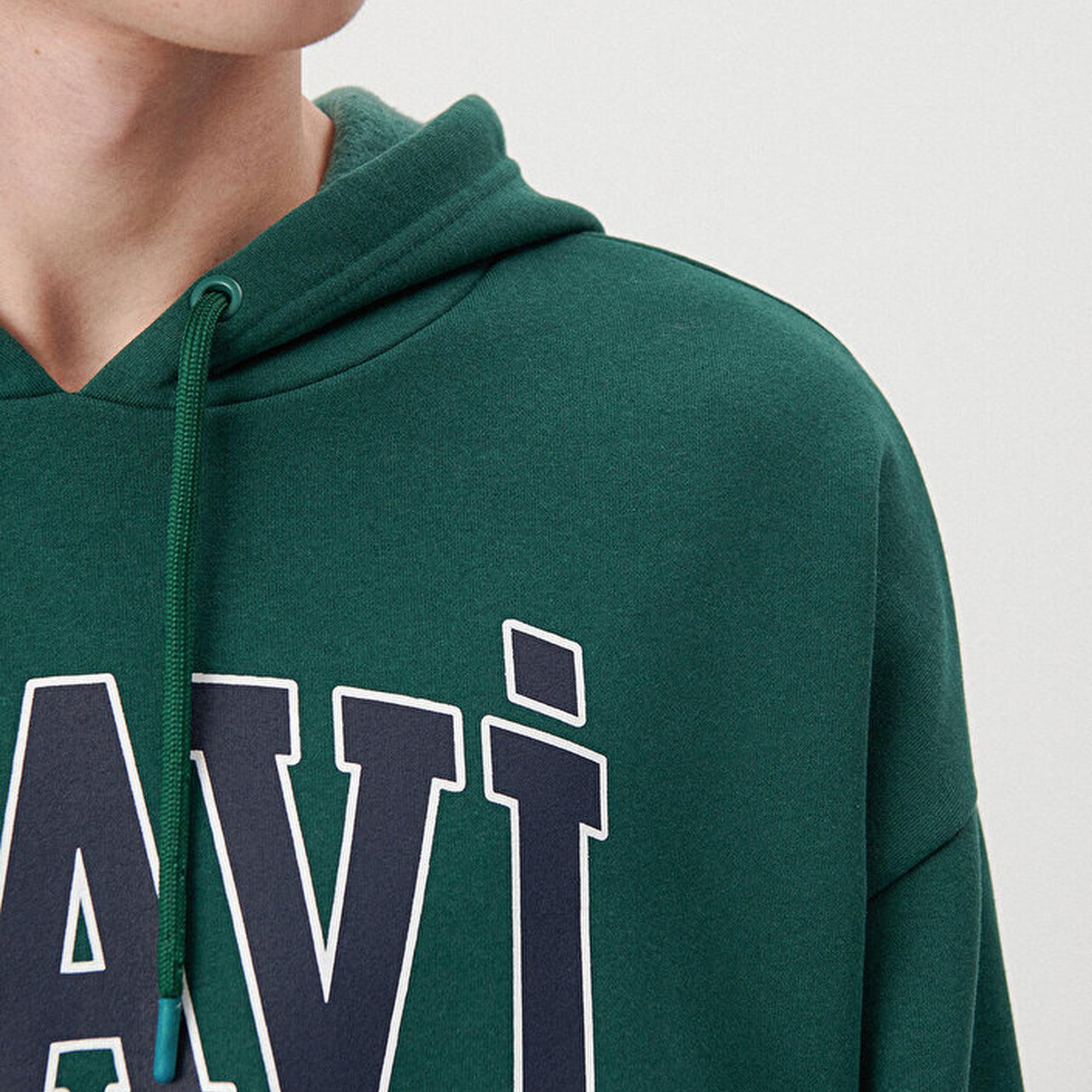 Mavi Mavi Logo Baskılı Kapüşonlu Yeşil Sweatshirt 067149-71874