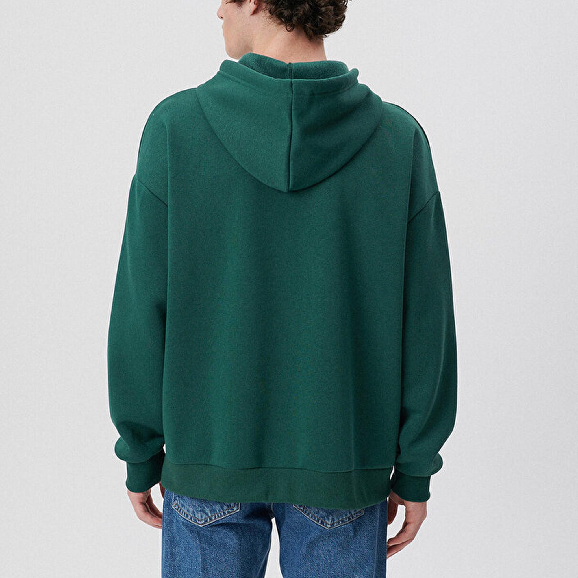 Mavi Mavi Logo Baskılı Kapüşonlu Yeşil Sweatshirt 067149-71874