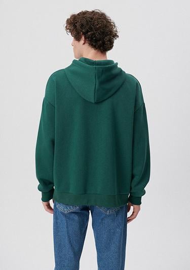 Mavi Mavi Logo Baskılı Kapüşonlu Yeşil Sweatshirt 067149-71874