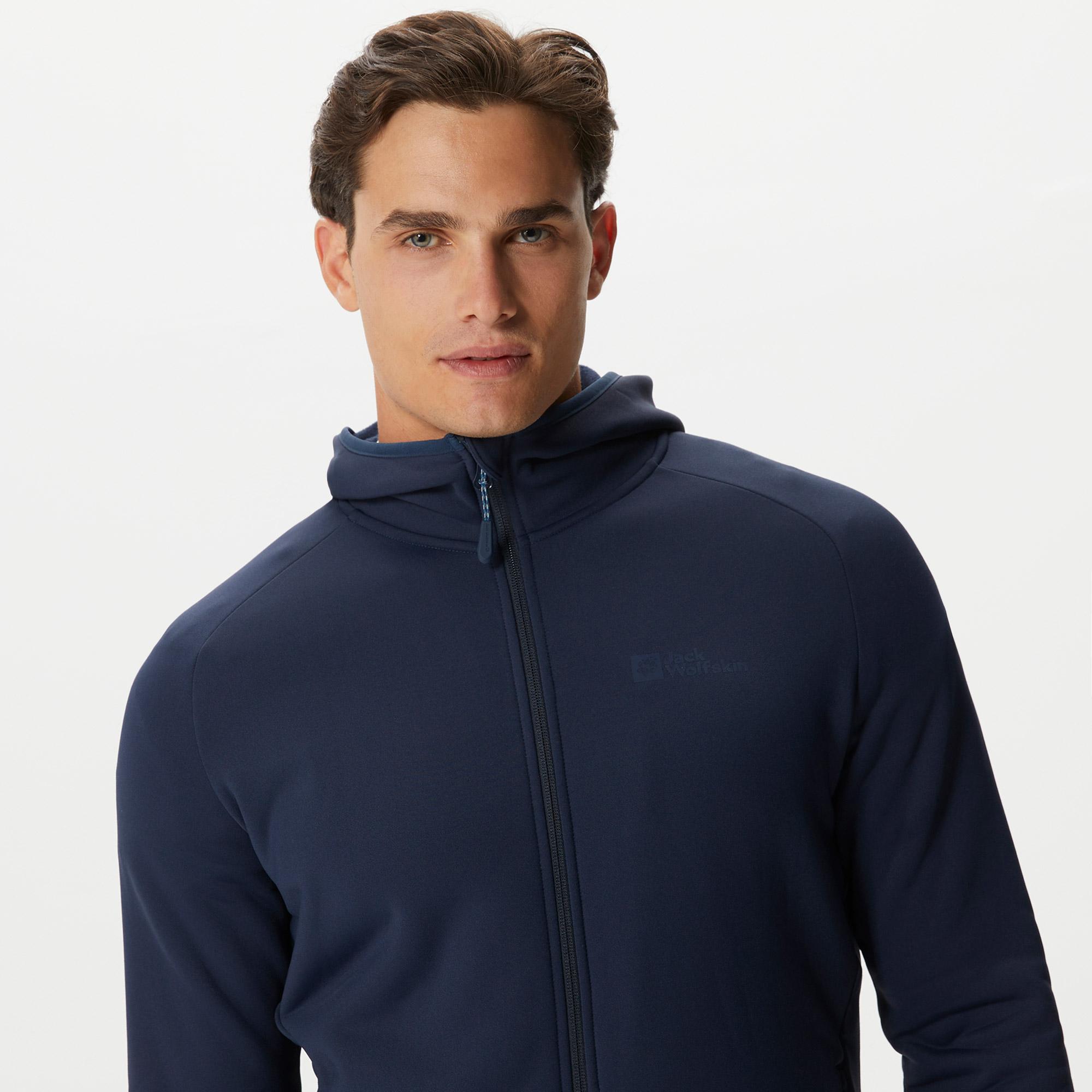 Jack Wolfskin Baiselberg Hooded Erkek Lacivert Polar Ceket
