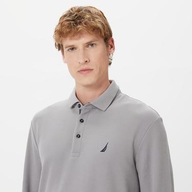  Nautica Erkek Gri Classic Fit Uzun Kollu Polo