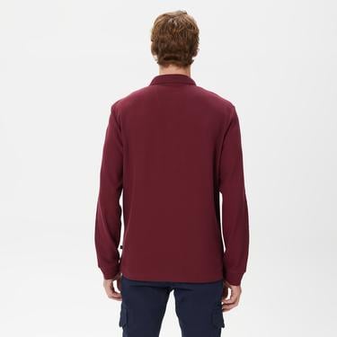  Nautica Erkek Bordo Classic Fit Uzun Kollu Polo
