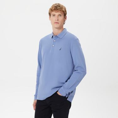  Nautica Erkek Mavi Classic Fit Uzun Kollu Polo
