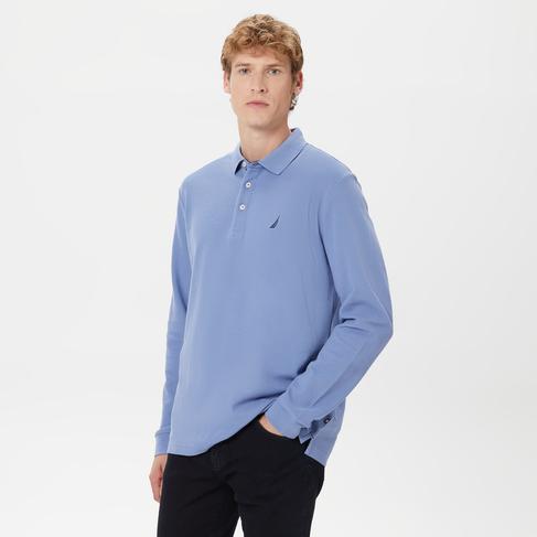  Nautica Erkek Mavi Classic Fit Uzun Kollu Polo