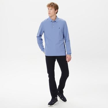  Nautica Erkek Mavi Classic Fit Uzun Kollu Polo