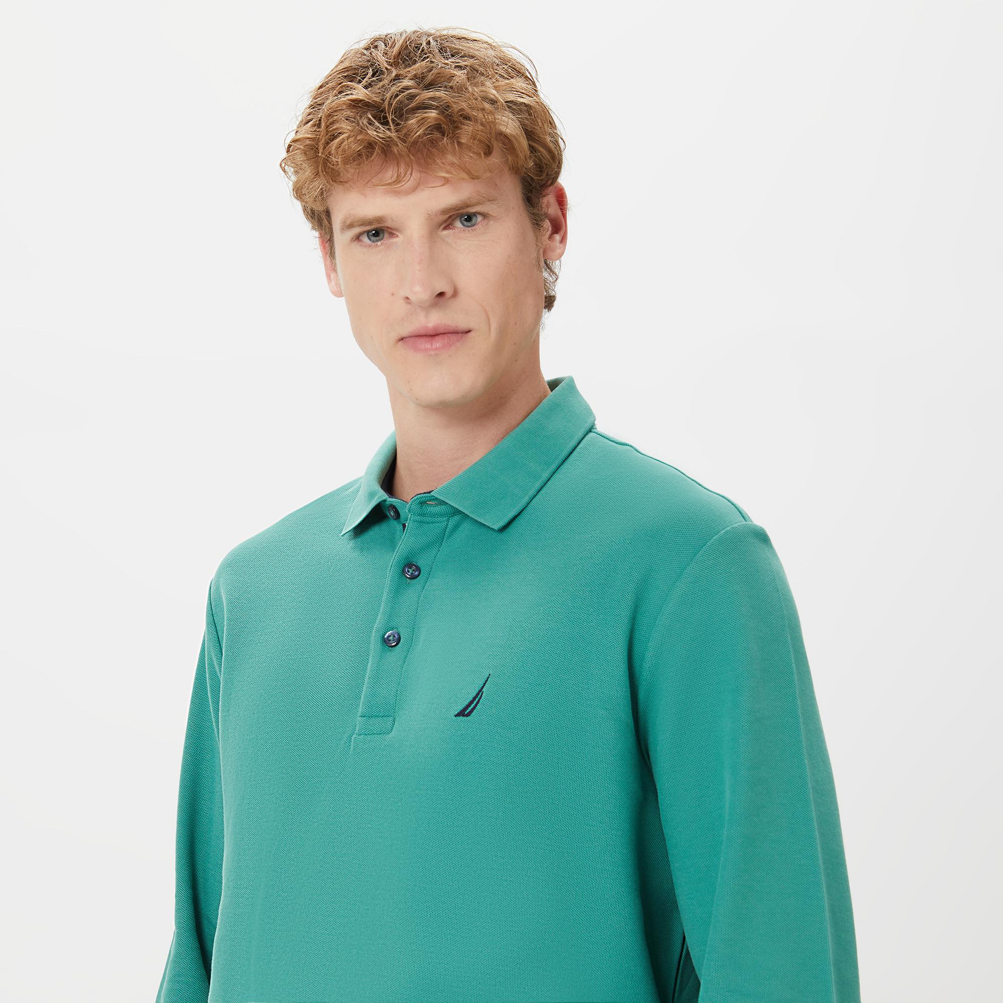 Nautica Erkek Yeşil Classic Fit Uzun Kollu Polo