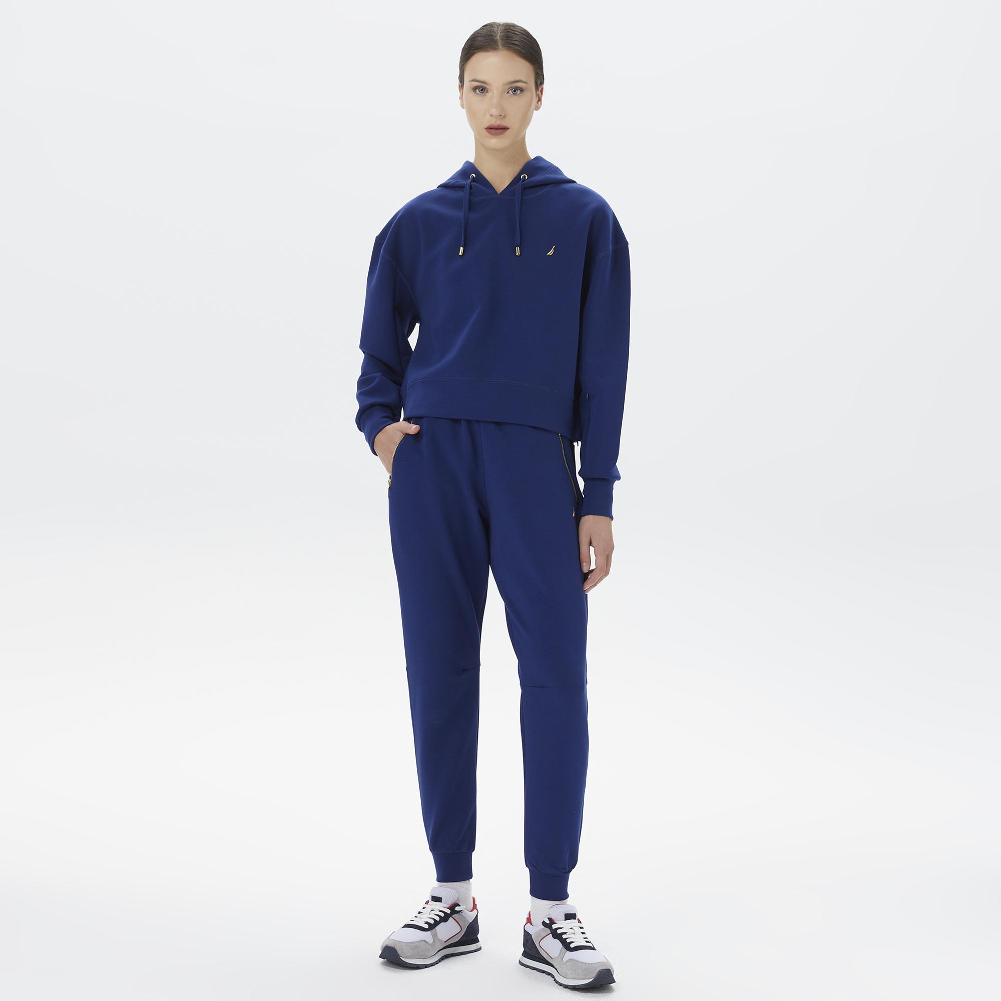 Nautica Kadın Mavi Relaxed Fit Kapüşonlu Hoodie