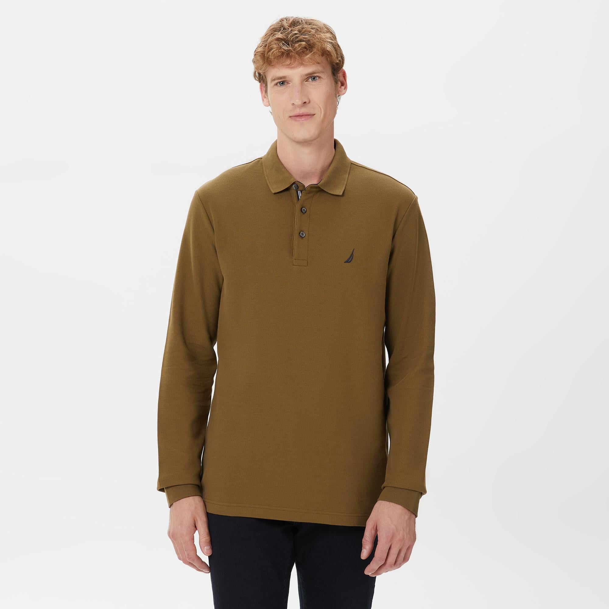 Nautica Erkek Yeşil Classic Fit Uzun Kollu Polo