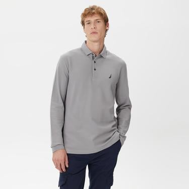  Nautica Erkek Gri Classic Fit Uzun Kollu Polo