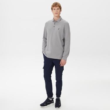 Nautica Erkek Gri Classic Fit Uzun Kollu Polo