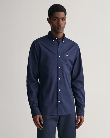  GANT Erkek Lacivert Slim Fit Düğmeli Yaka Broadcloth Gömlek