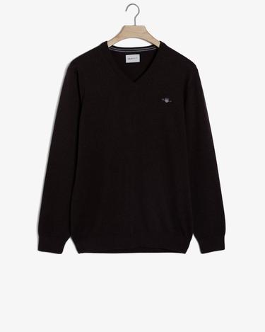  GANT Erkek Kahverengi Regular Fit V Yaka Kazak