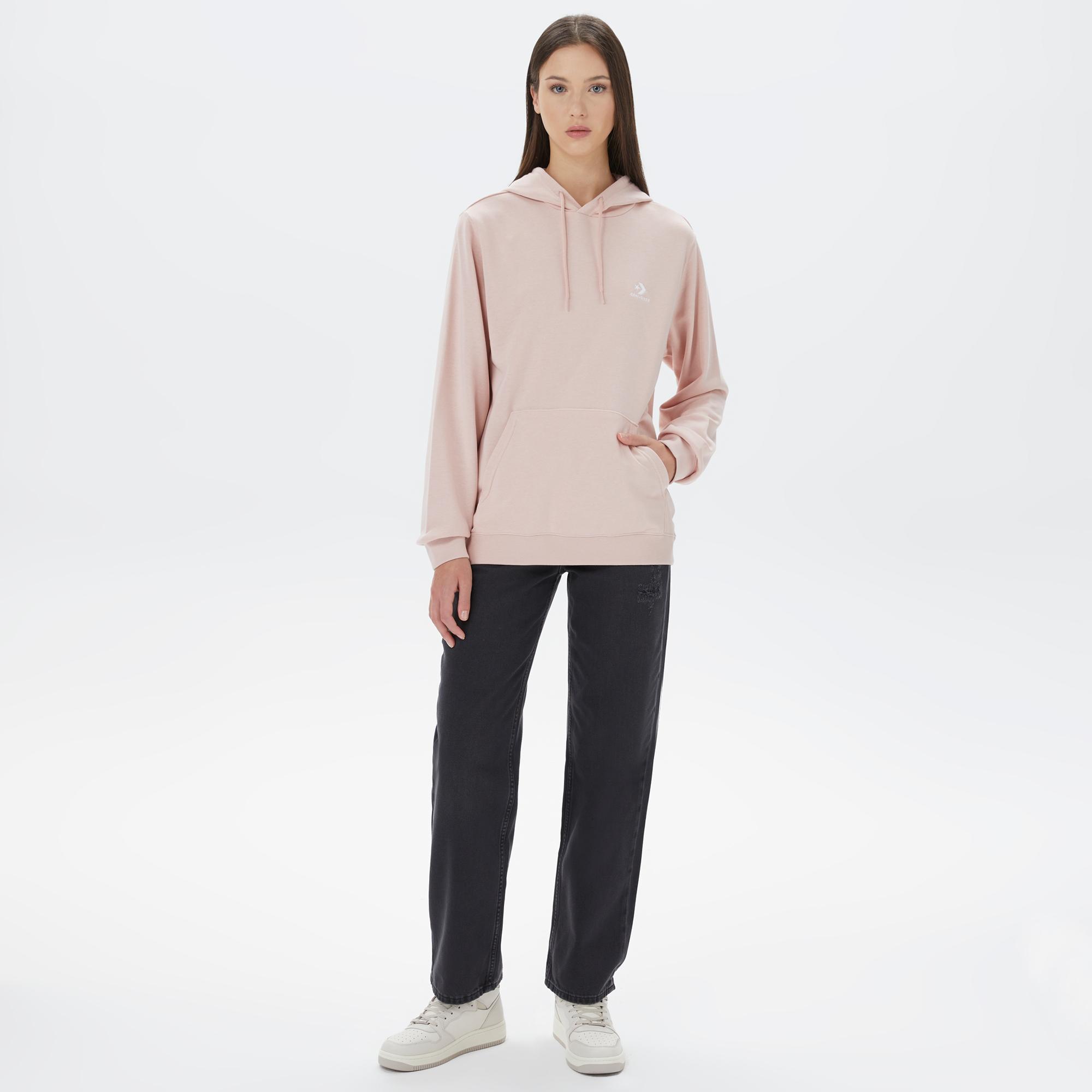 Converse Go-To Embroidered Star Chevron Standard Fit Pullover Unisex Pembe Sweatshirt