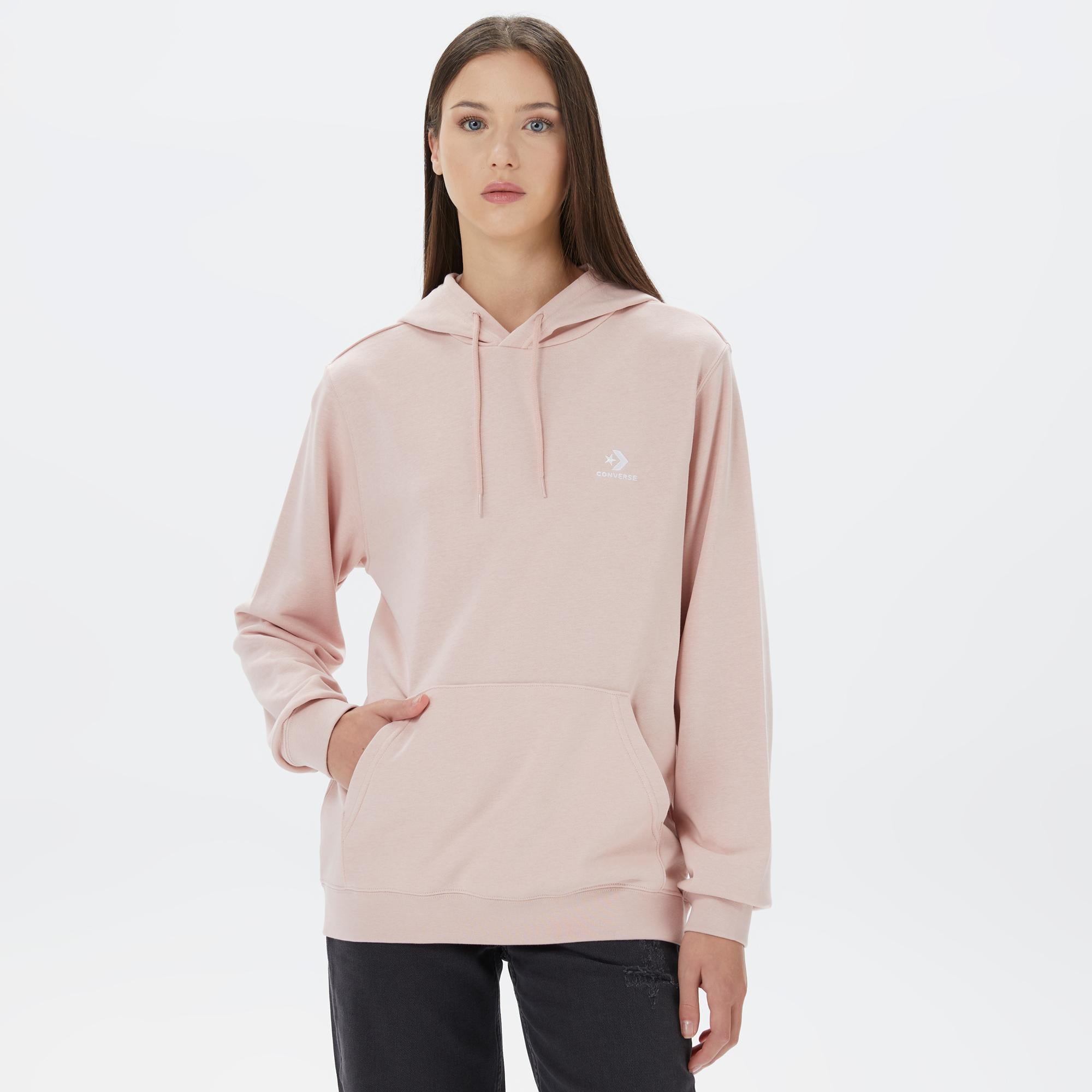 Converse Go-To Embroidered Star Chevron Standard Fit Pullover Unisex Pembe Sweatshirt