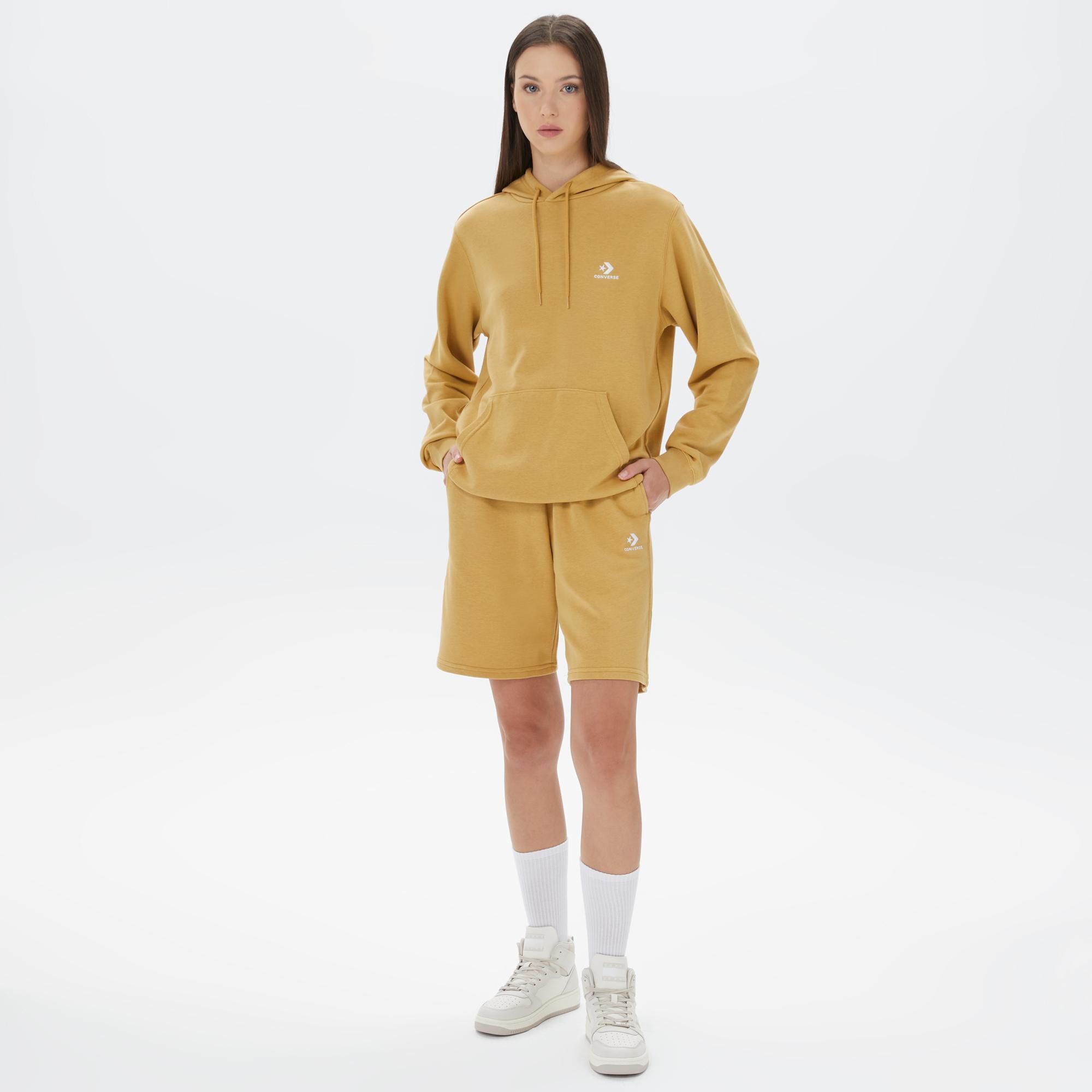 Converse Go-To Embroidered Star Chevron Standard Fit Fleece Unisex Sarı Şort