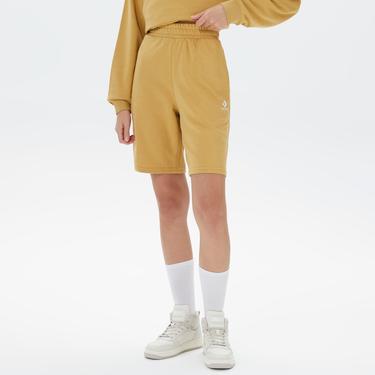  Converse Go-To Embroidered Star Chevron Standard Fit Fleece Unisex Sarı Şort