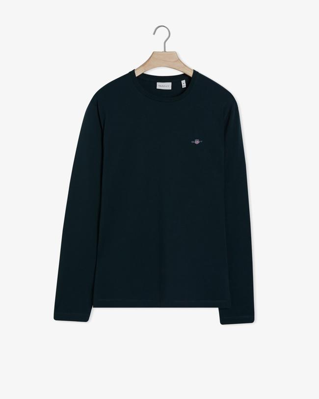  GANT Erkek Yeşil Regular Fit Bisiklet Yaka Uzun Kollu T-Shirt