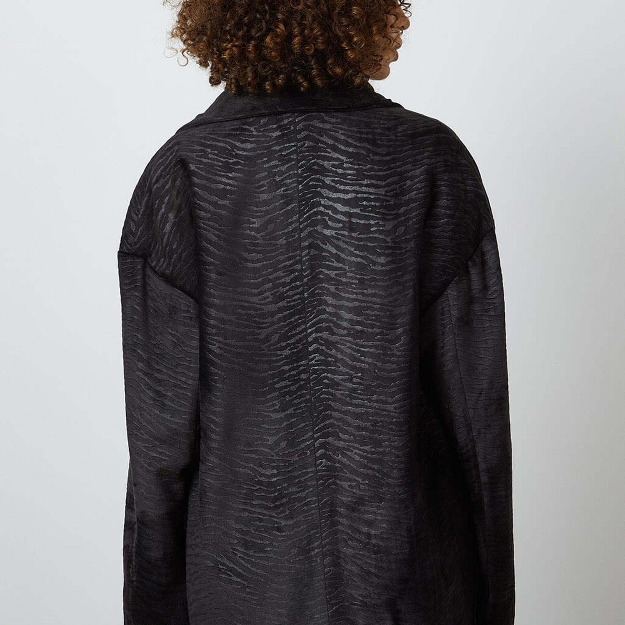 Baskılı Kadife Oversize Ceket