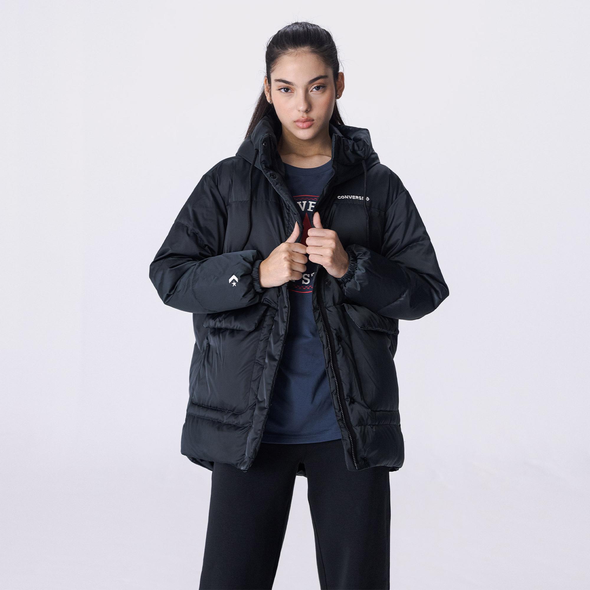 Converse Fashion Mid Down Kadın Siyah Mont