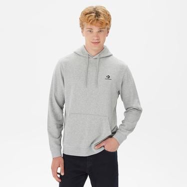  Converse Go-To Unisex Kapüşonlu Gri Hoodie
