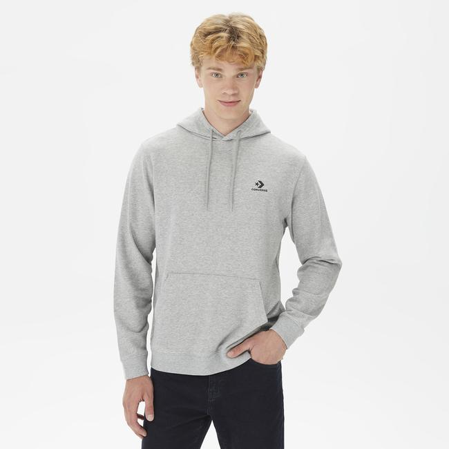  Converse Go-To Unisex Kapüşonlu Gri Hoodie