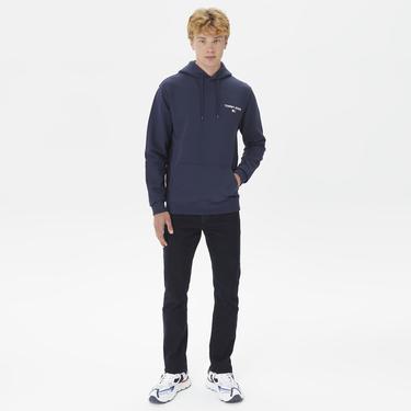  Tommy Jeans Regular Entry Graphic Hoodie Erkek Mavi Sweatshirt