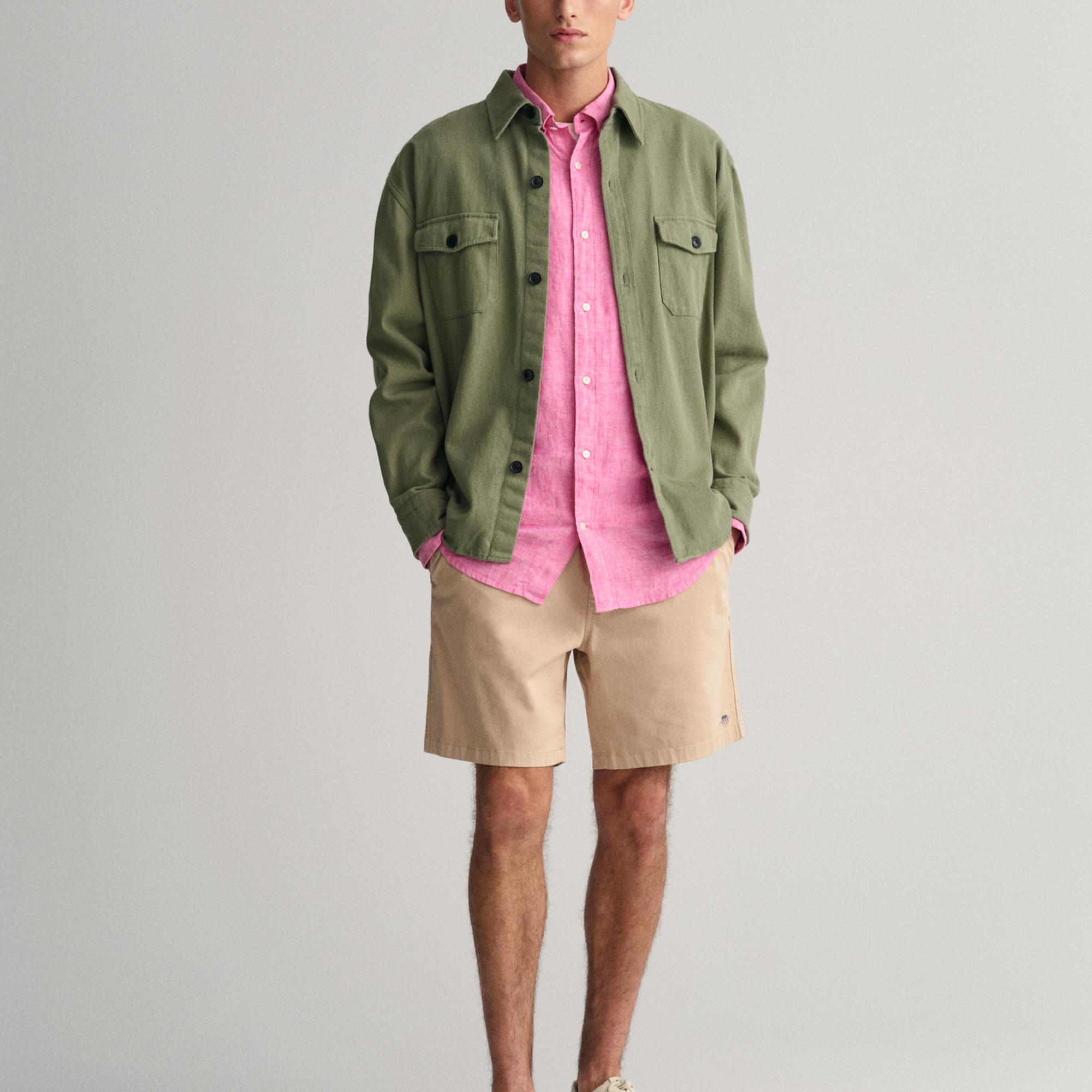 GANT Erkek Pembe Regular Fit Keten Gömlek