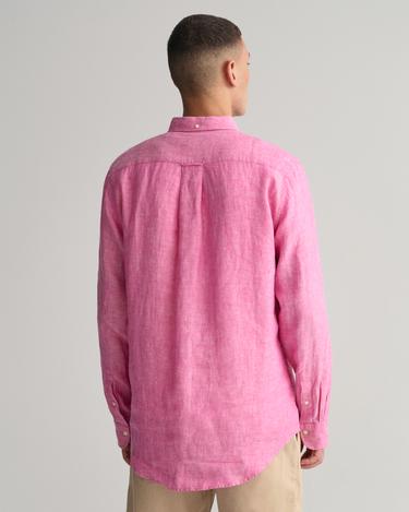  GANT Erkek Pembe Regular Fit Keten Gömlek